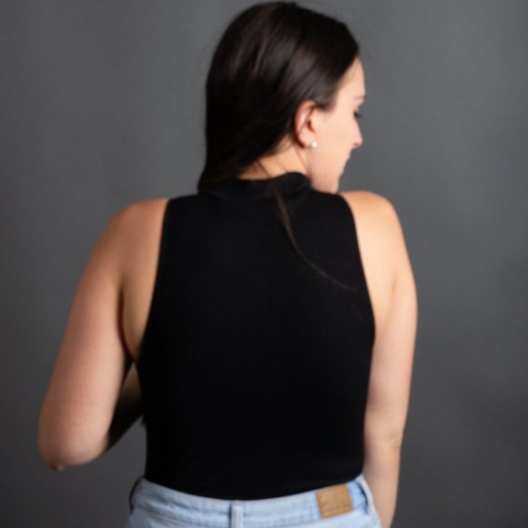 Black Mock Neck Bodysuit - Picture 10 of 10